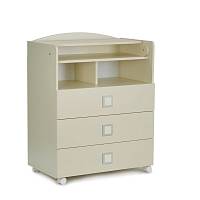 Комод СКВ 1 полка 3 ящика ручка-квадратная колеса