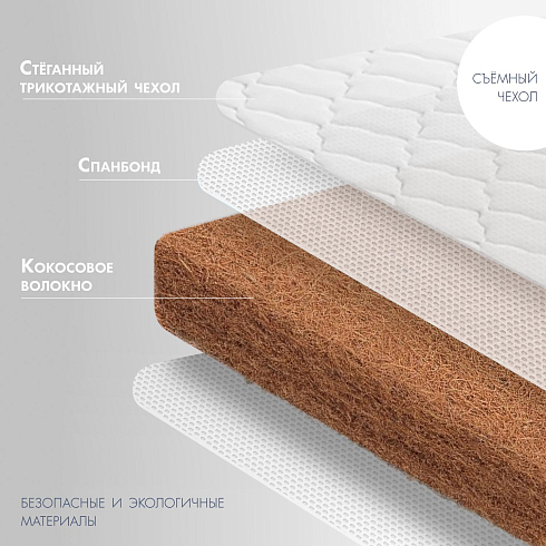 Детский матрас Nuovita Malusha в приcтавную кровать 81х43