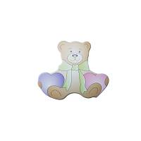 Декоративная накладка "Мишка с бантом и два сердечка" 010