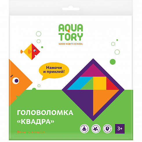 Головоломка "Квадра" 3+, AQUATORY. eva. 8 элементов